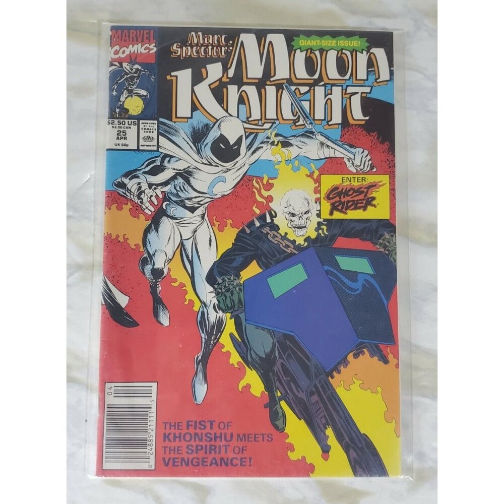 Marc Spector:‎ Moon Knight #25 Marvel 1991 1st Meeting Ghost Rider & Moon Knight